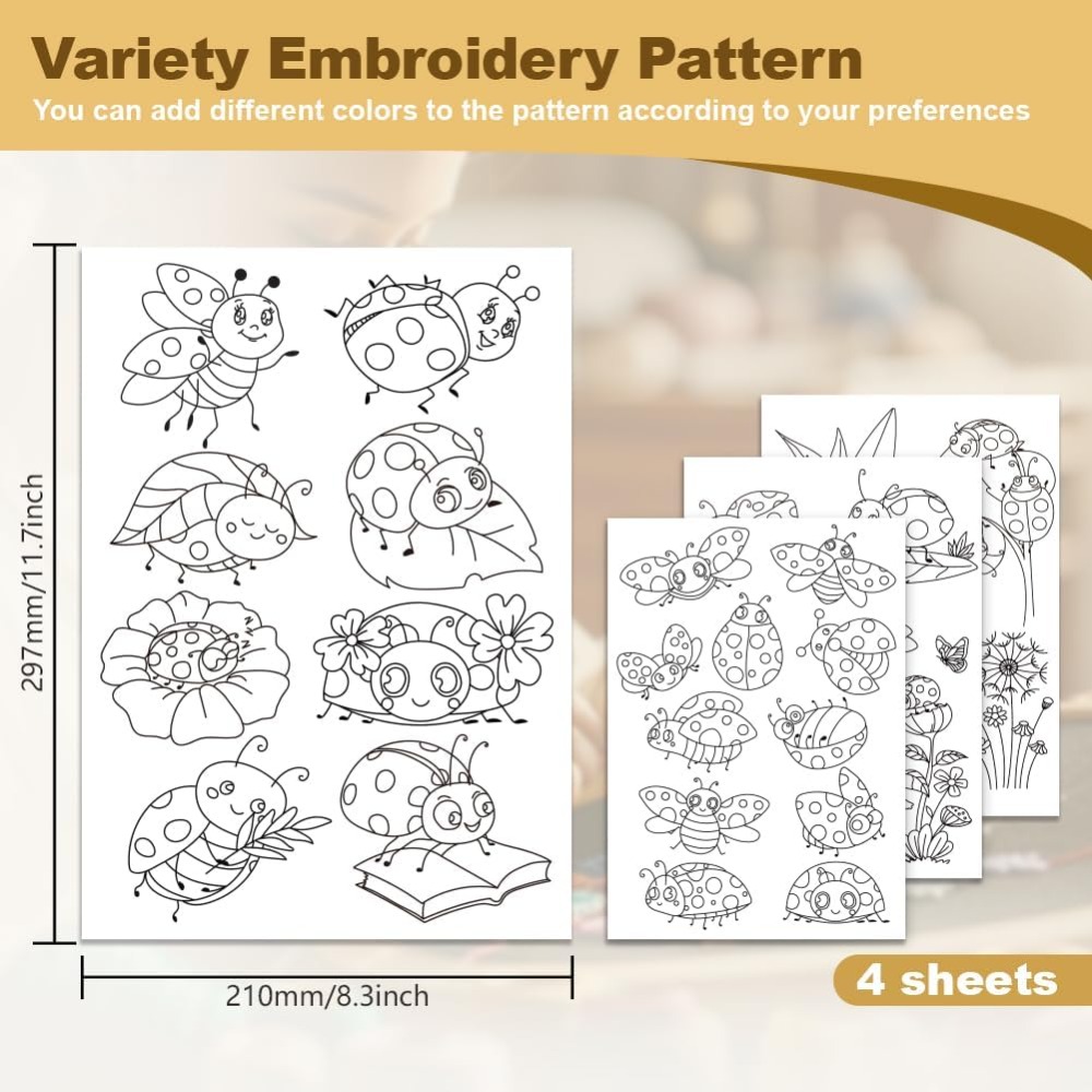 4 листа 11,6x8,2 дюйма: вышива – обзор и цена Embroidery Lady Bug