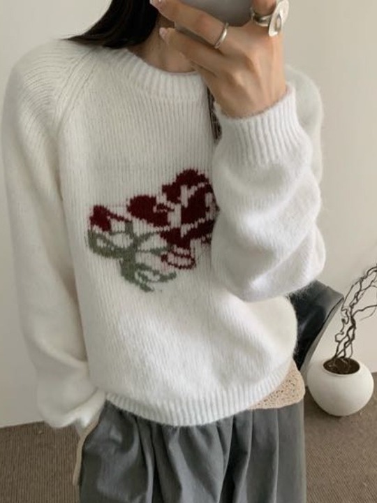 Женский вязаный свитер с длинн – обзор и цена Embroidery Rose