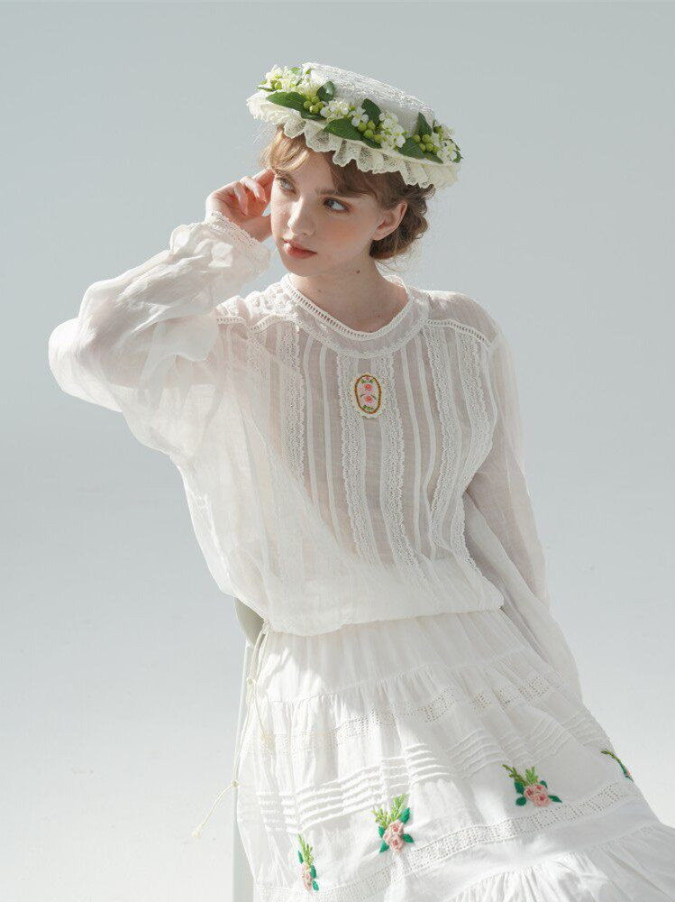 Блузка женская из 100% рами, б – обзор и цена Embroidery Rose