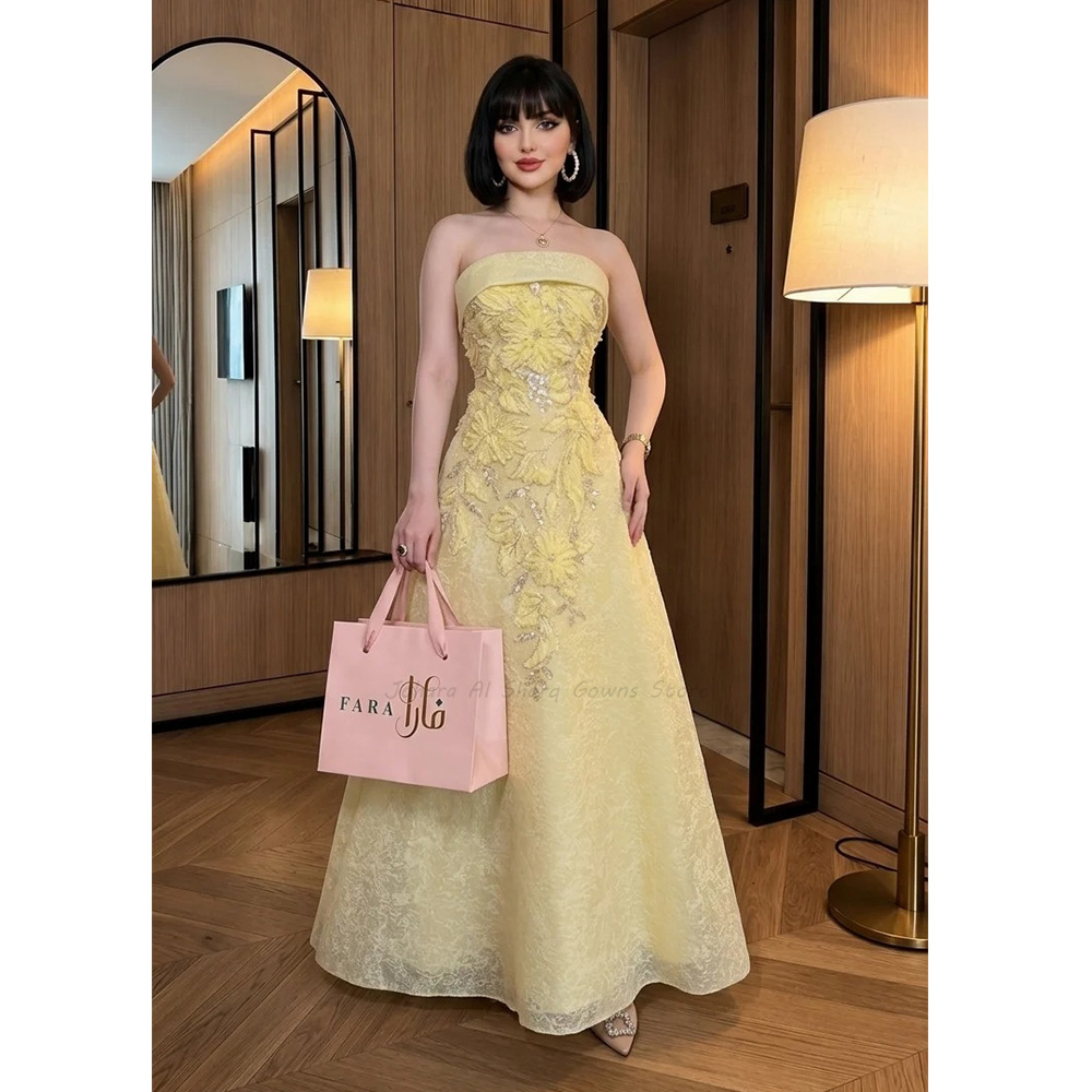 Палитро-желтое вечернее платье – обзор и цена Embroidery Yellow Dress