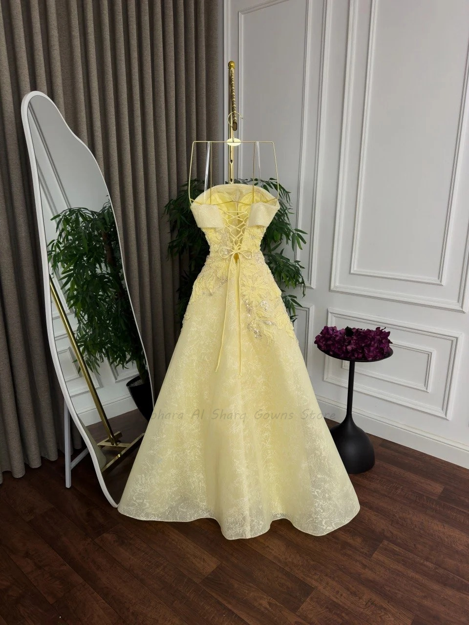 Палитро-желтое вечернее платье – обзор и цена Embroidery Yellow Dress